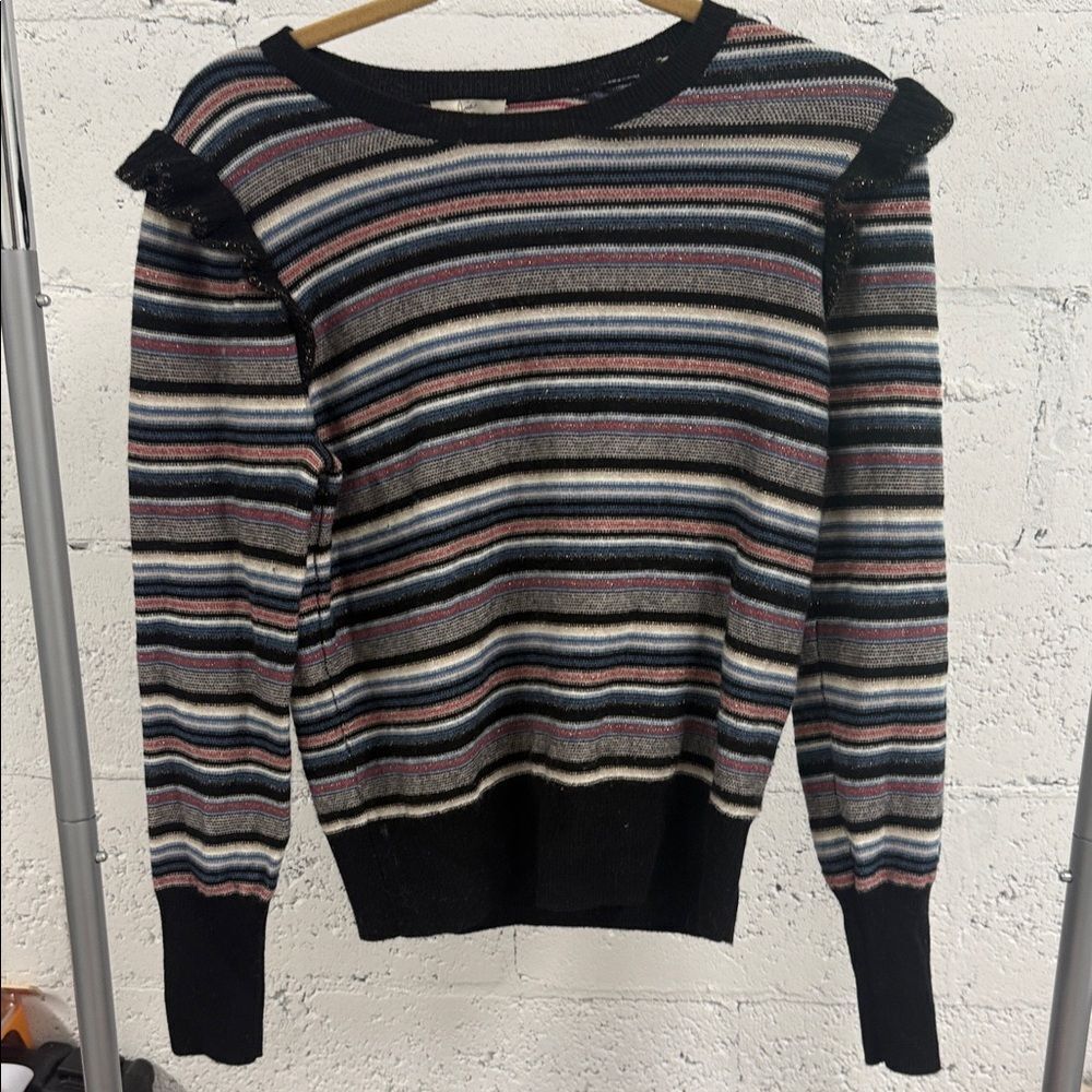 Joie Multicolor Striped Crew Neck Sweater Size Small Lightweight - LIKE NEW